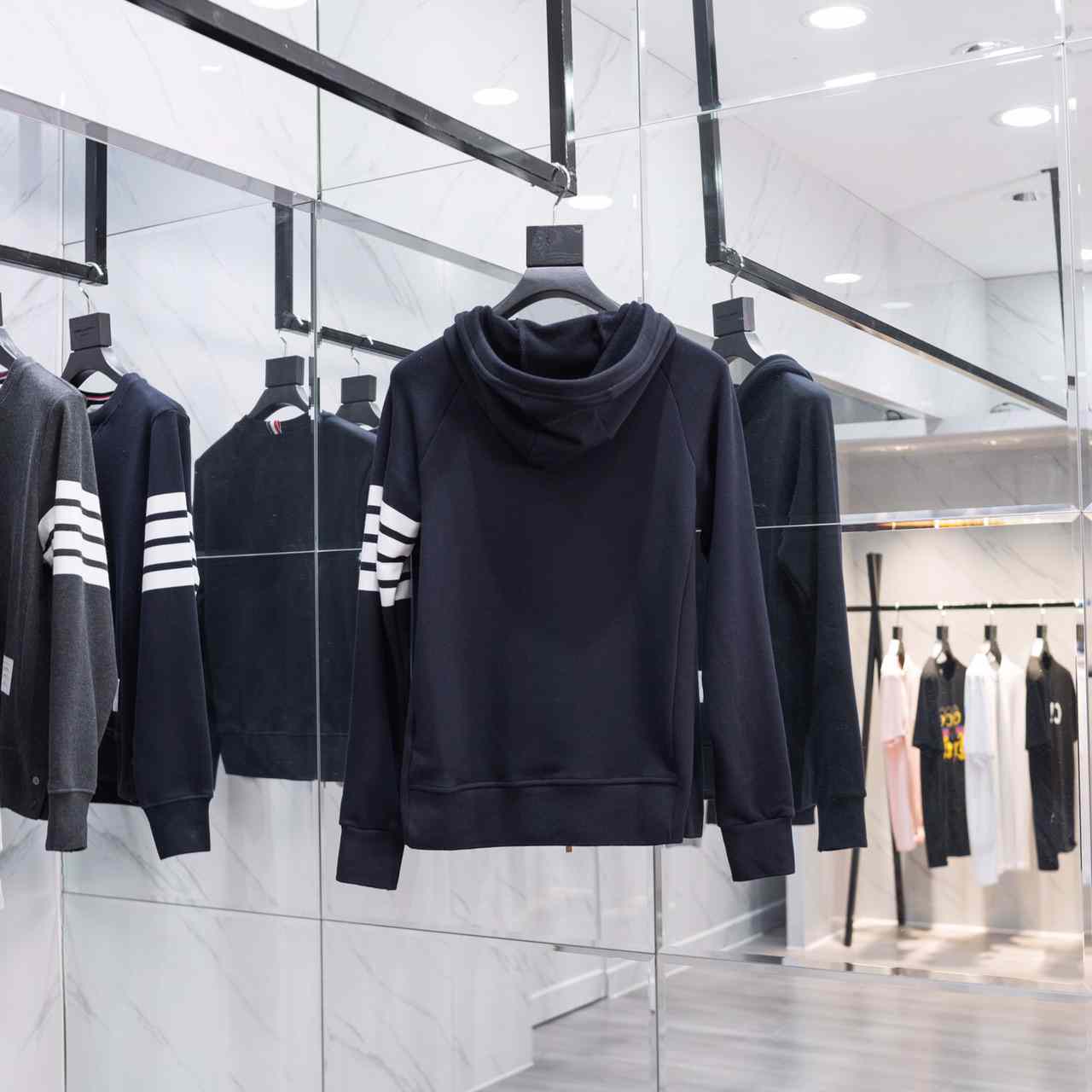 Thom Browne 4-Bar Zip-Up Cotton Hoodie - DopestKickz