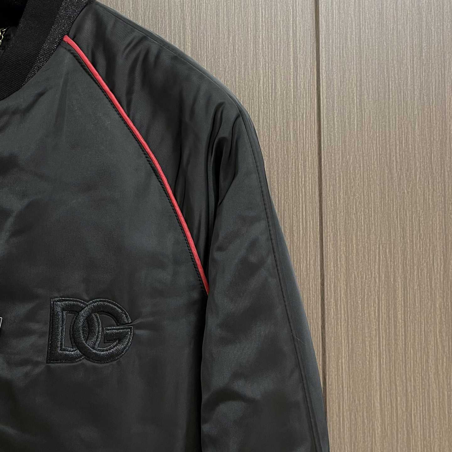 Dolce & Gabbana Satin Jacket With Embroidered Dg Patch - DopestKickz