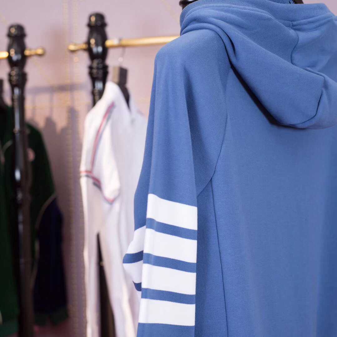 Thom Browne 4-Bar Zip-Up Cotton Hoodie - DopestKickz