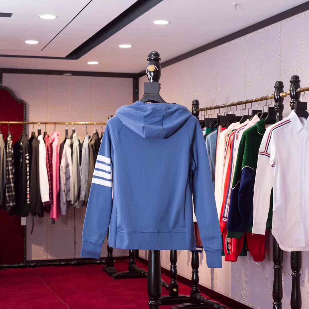 Thom Browne 4-Bar Zip-Up Cotton Hoodie - DopestKickz