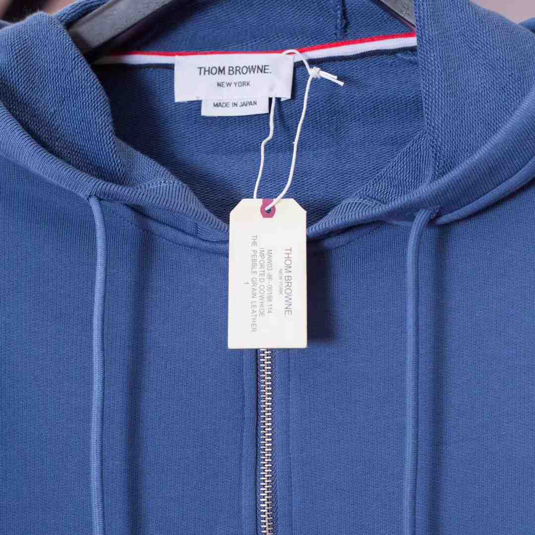 Thom Browne 4-Bar Zip-Up Cotton Hoodie - DopestKickz