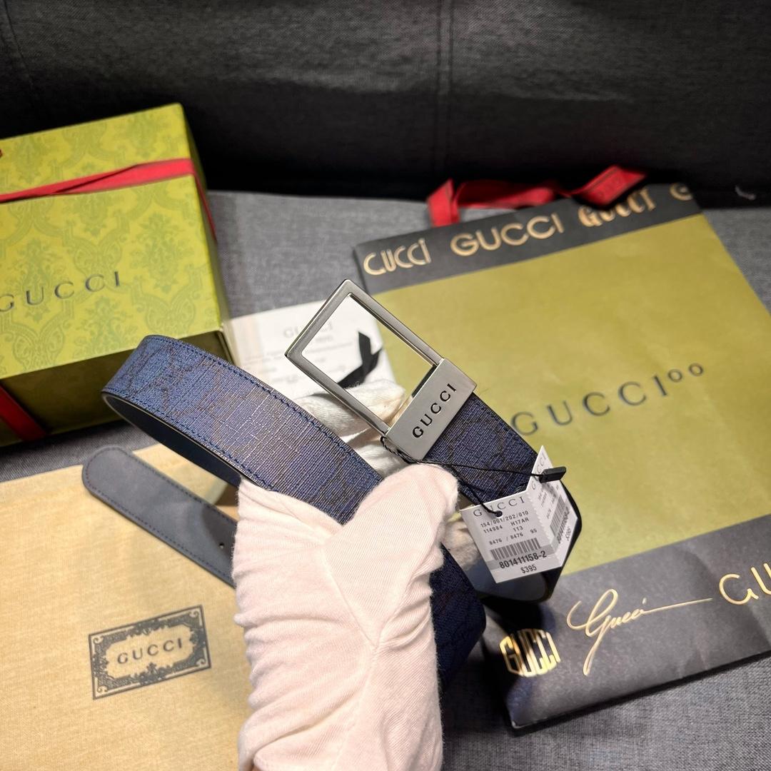 Gucci GG Belt With Rectangular Buckle  - DopestKickz