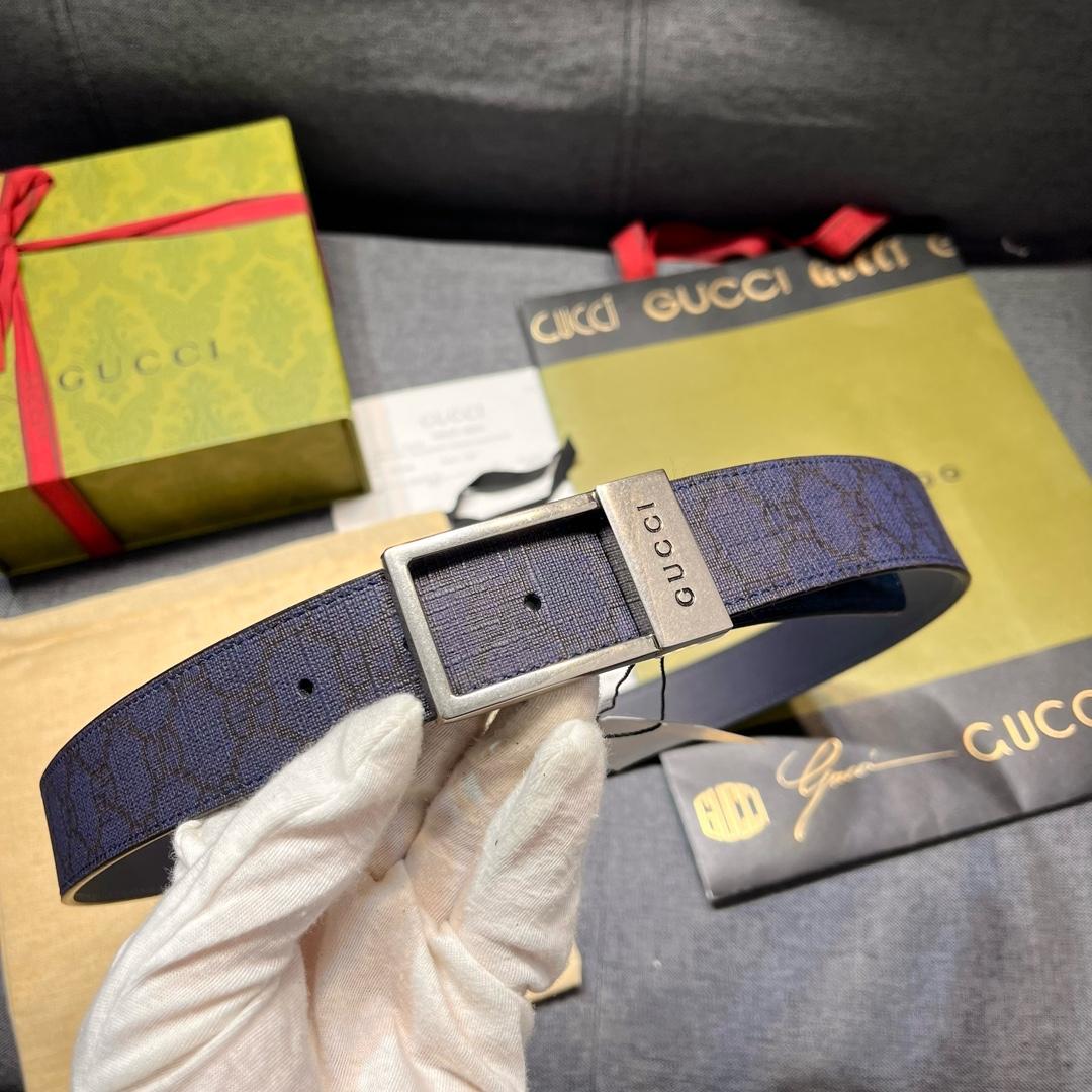 Gucci GG Belt With Rectangular Buckle  - DopestKickz