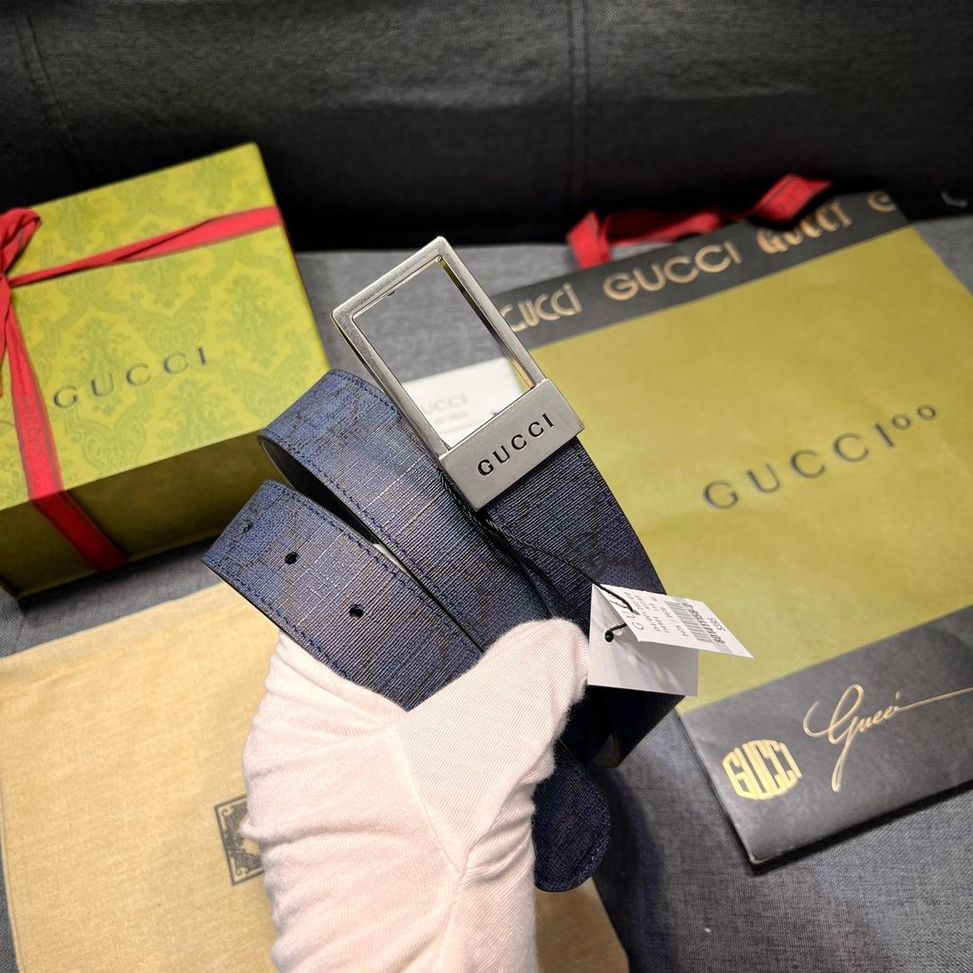 Gucci GG Belt With Rectangular Buckle  - DopestKickz