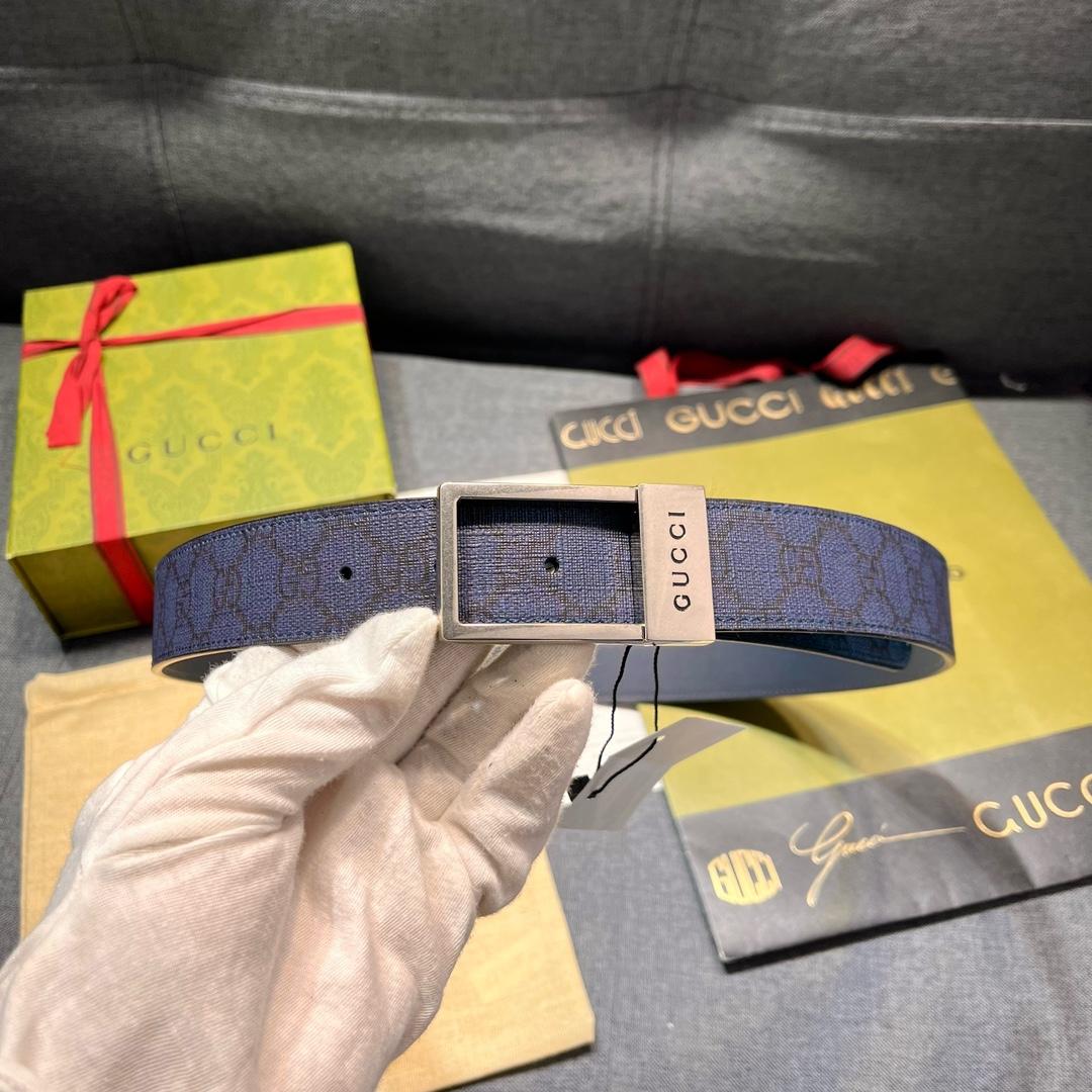 Gucci GG Belt With Rectangular Buckle  - DopestKickz
