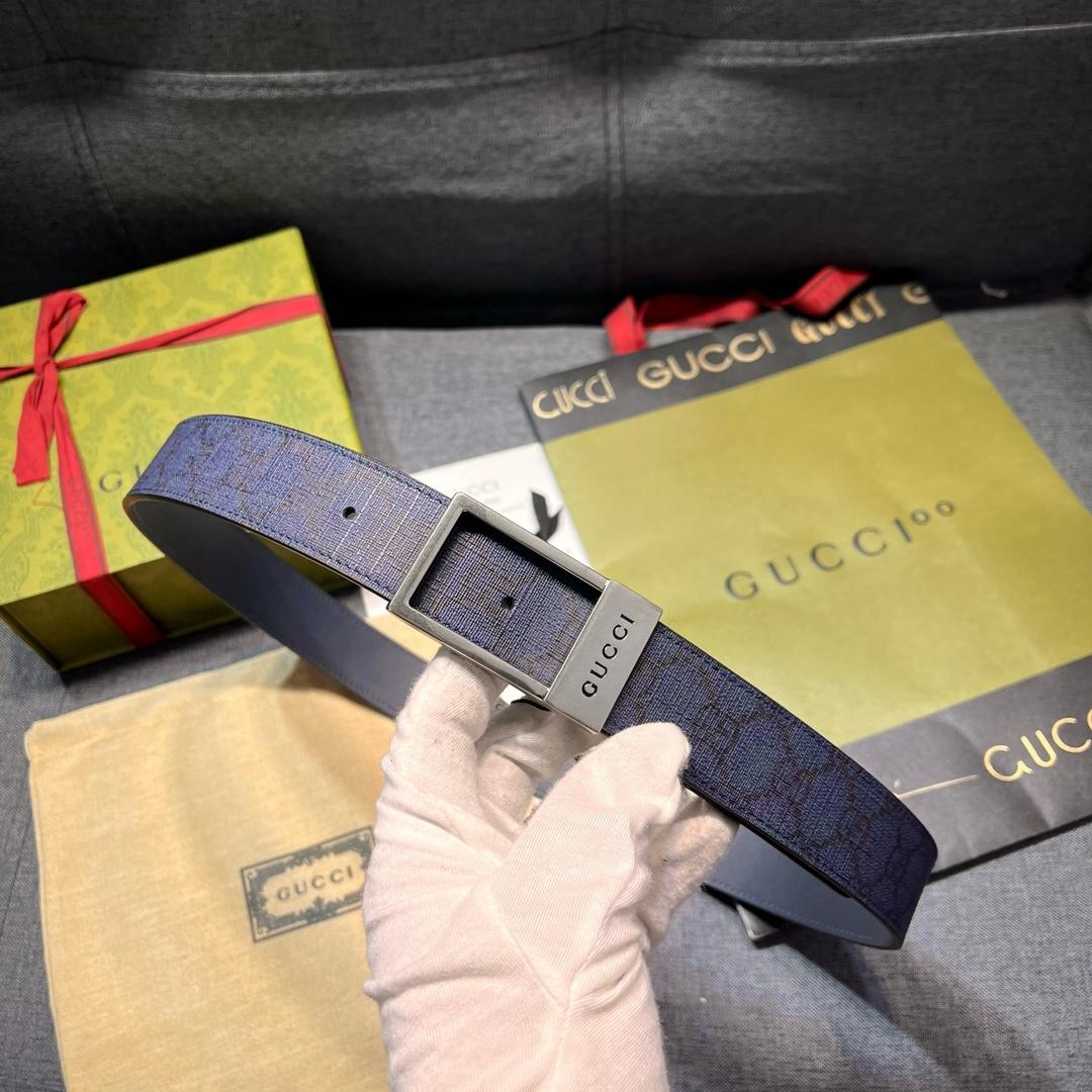 Gucci GG Belt With Rectangular Buckle  - DopestKickz