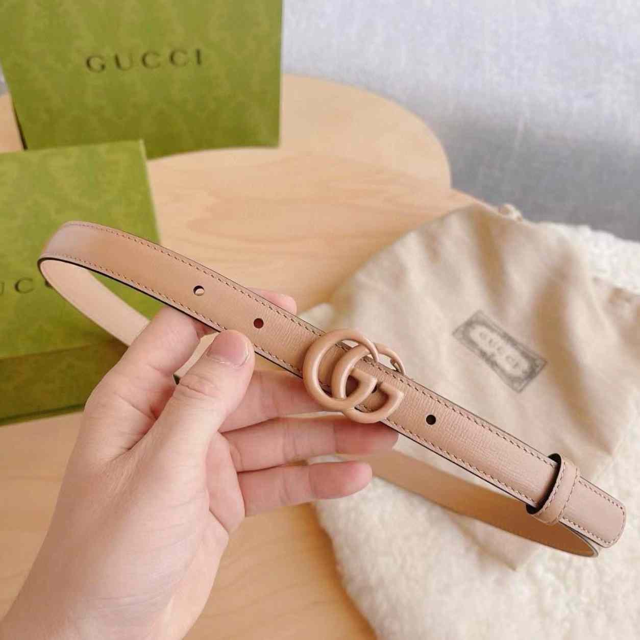 Gucci Leather Belt With Double G Buckle - DopestKickz