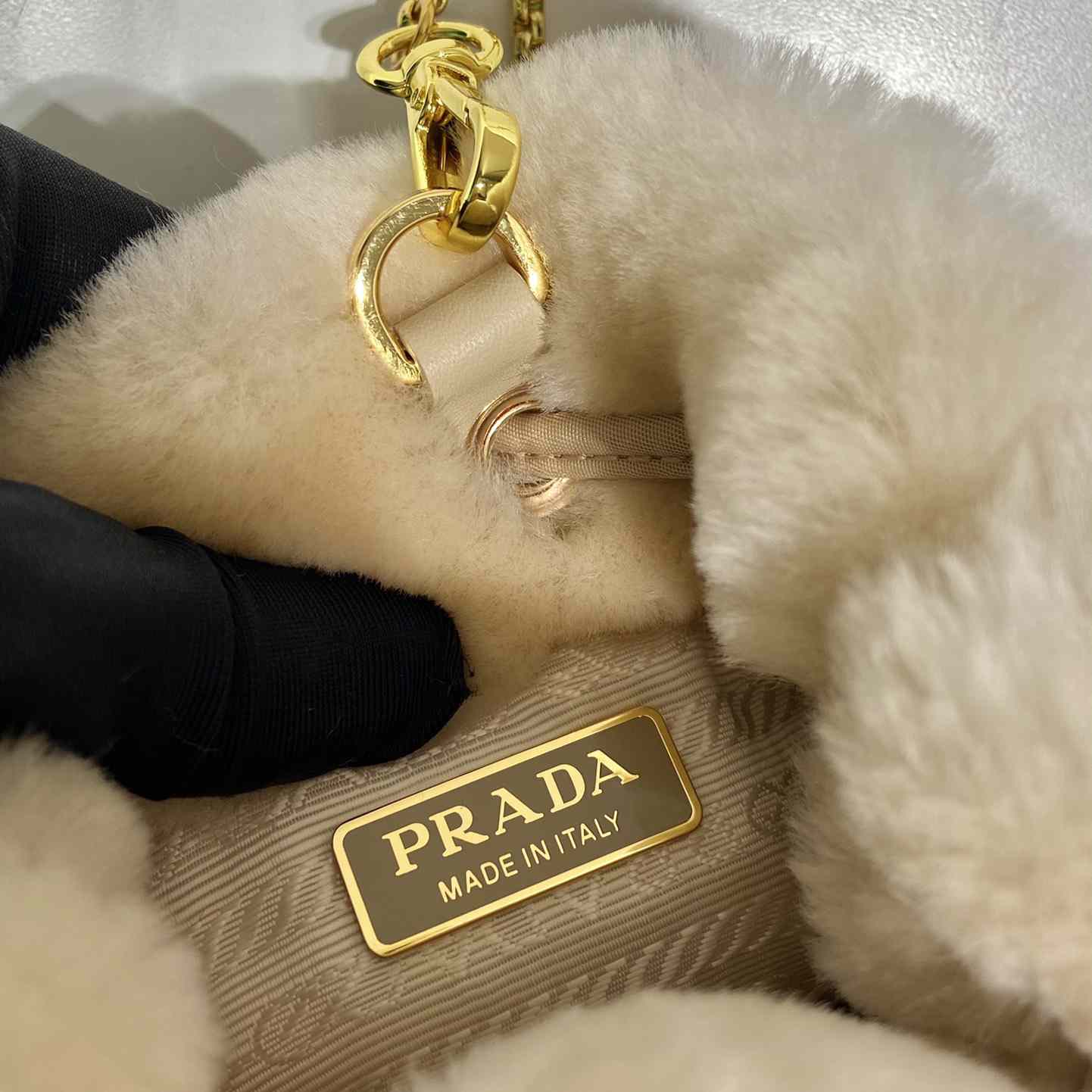 Prada Shearling Mini-pouch - DopestKickz