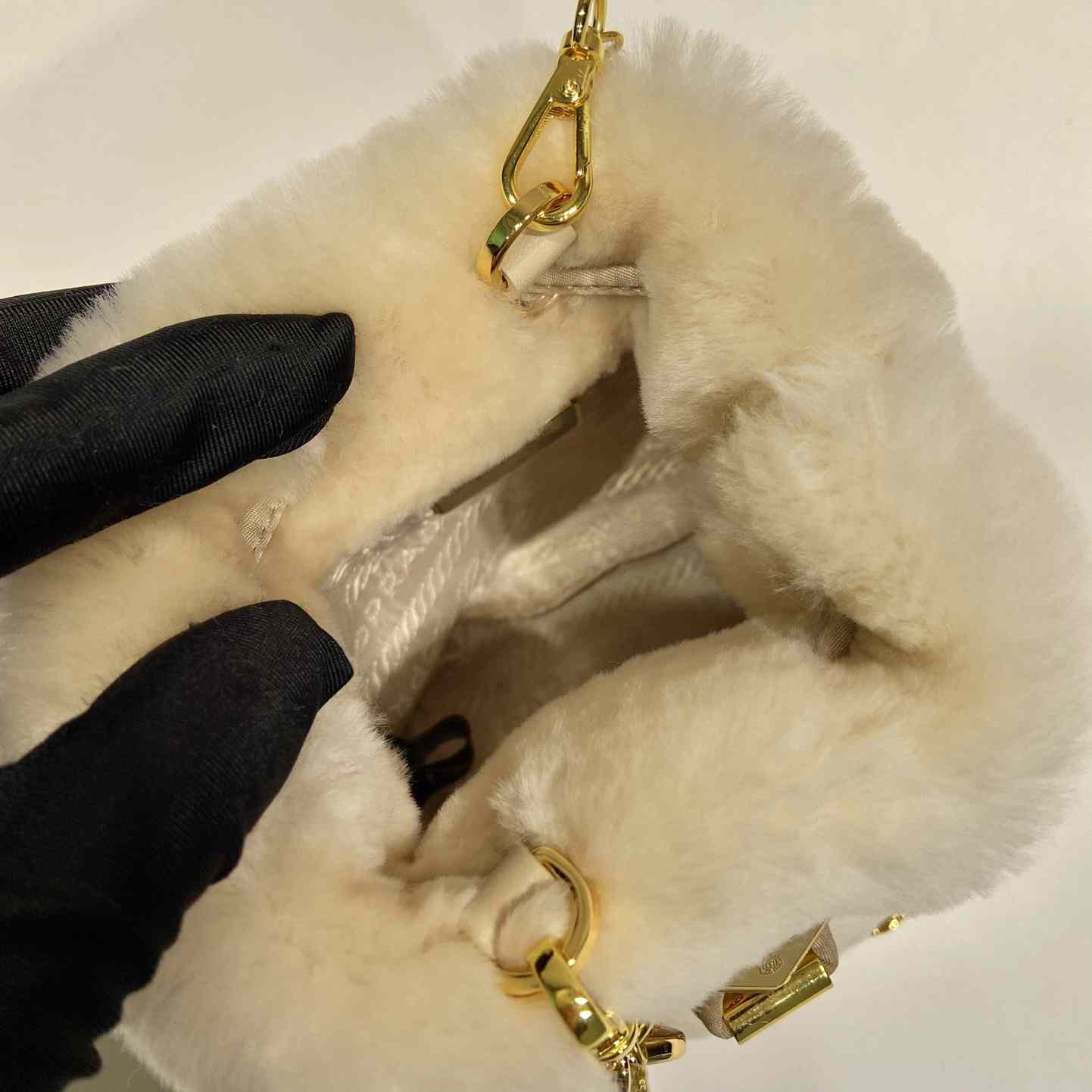 Prada Shearling Mini-pouch - DopestKickz