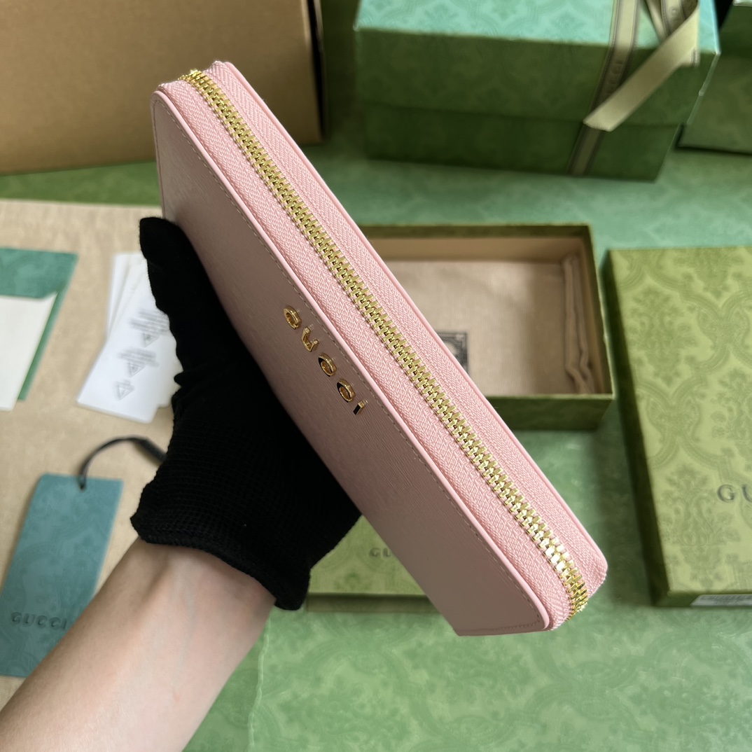Gucci Zip Around Wallet With Gucci Script (20x 12.5 x4cm) - DopestKickz