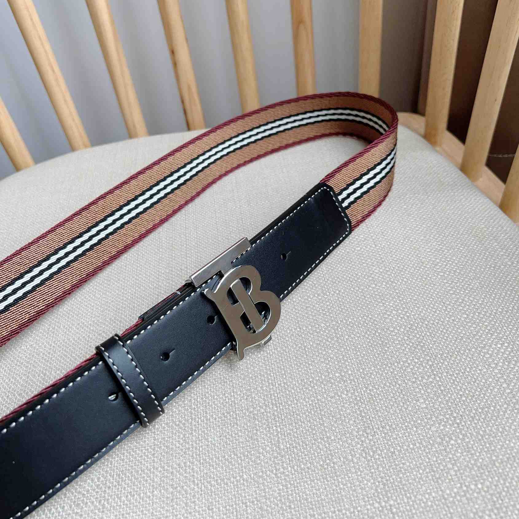 Burberry Icon Stripe Logo-buckle Belt - DopestKickz