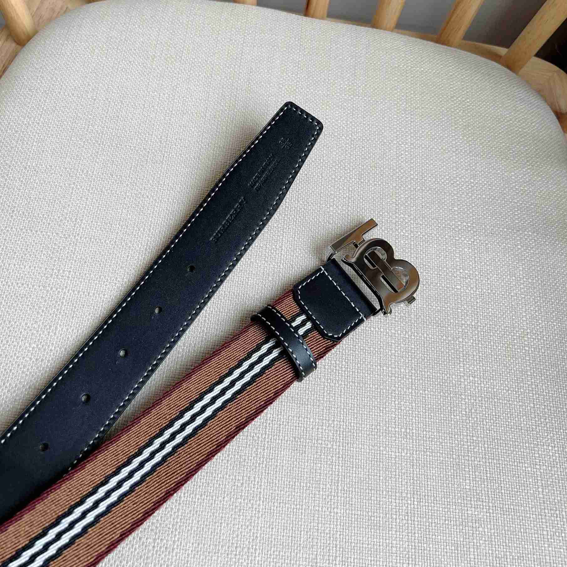 Burberry Icon Stripe Logo-buckle Belt - DopestKickz