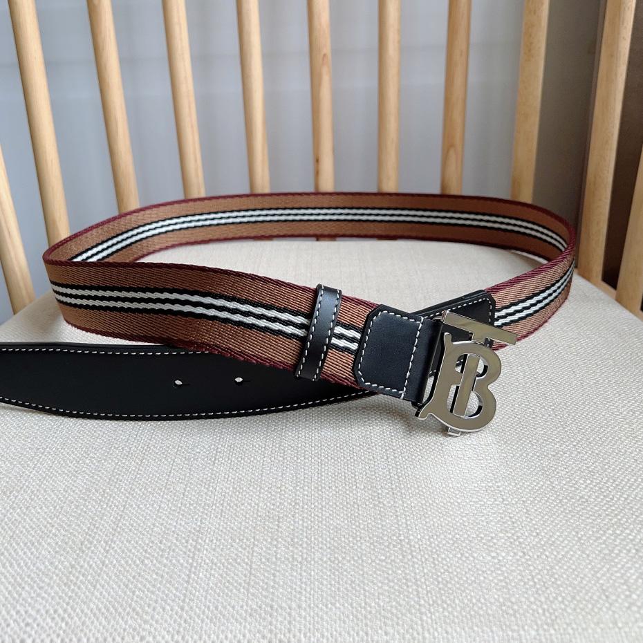 Burberry Icon Stripe Logo-buckle Belt - DopestKickz
