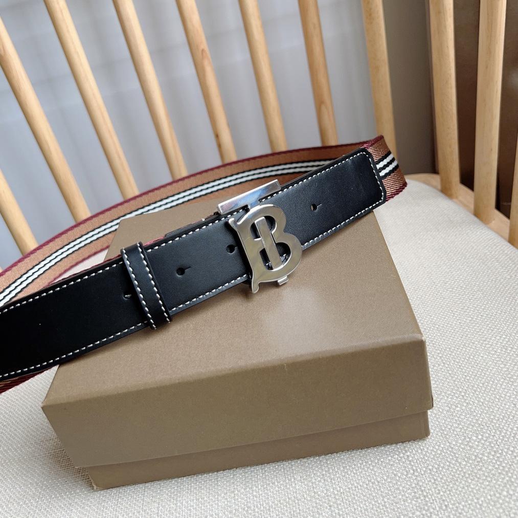 Burberry Icon Stripe Logo-buckle Belt - DopestKickz
