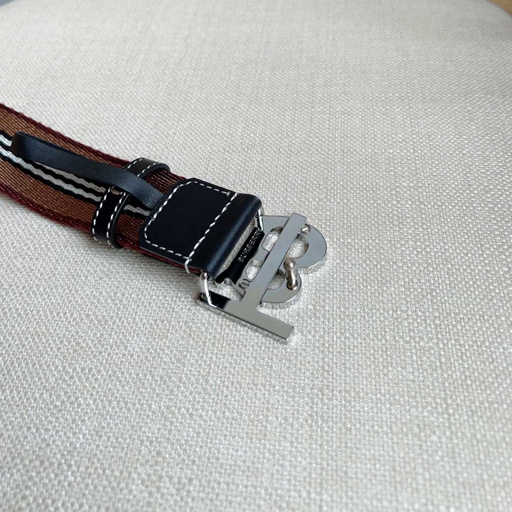 Burberry Icon Stripe Logo-buckle Belt - DopestKickz
