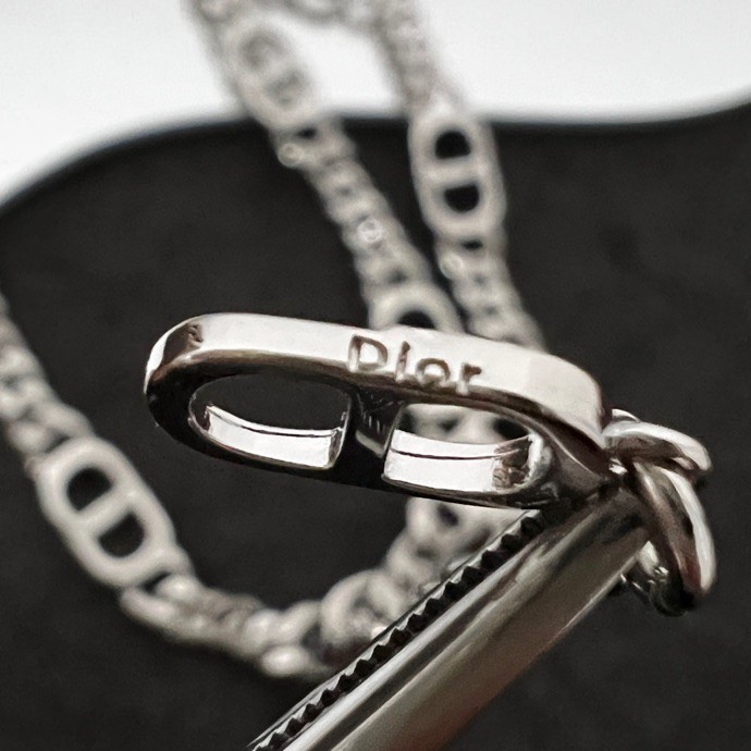 Dior CD Icon Thin Chain Link Necklace - DopestKickz