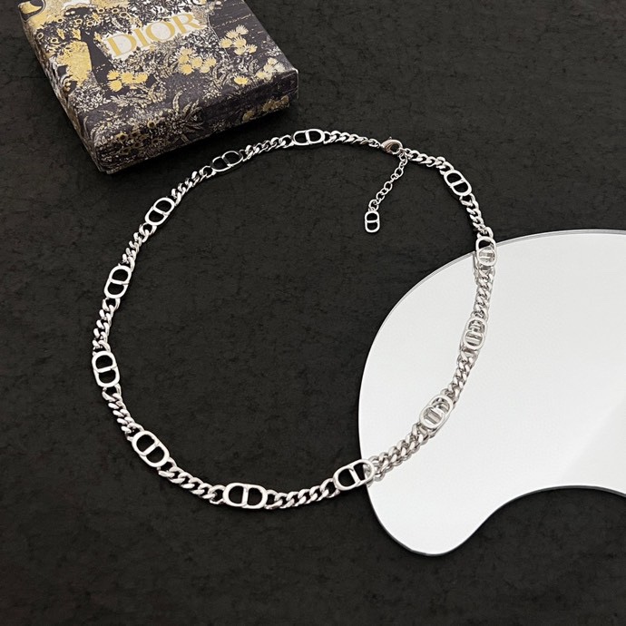 Dior CD Icon Thin Chain Link Necklace - DopestKickz