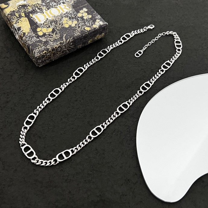 Dior CD Icon Thin Chain Link Necklace - DopestKickz