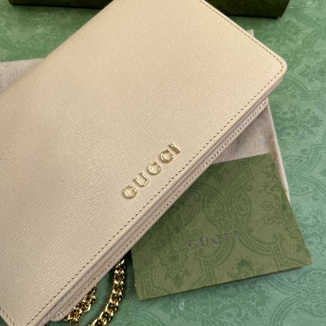 Gucci Chain Wallet With Gucci Script (12.5x 20x 4cm) - DopestKickz