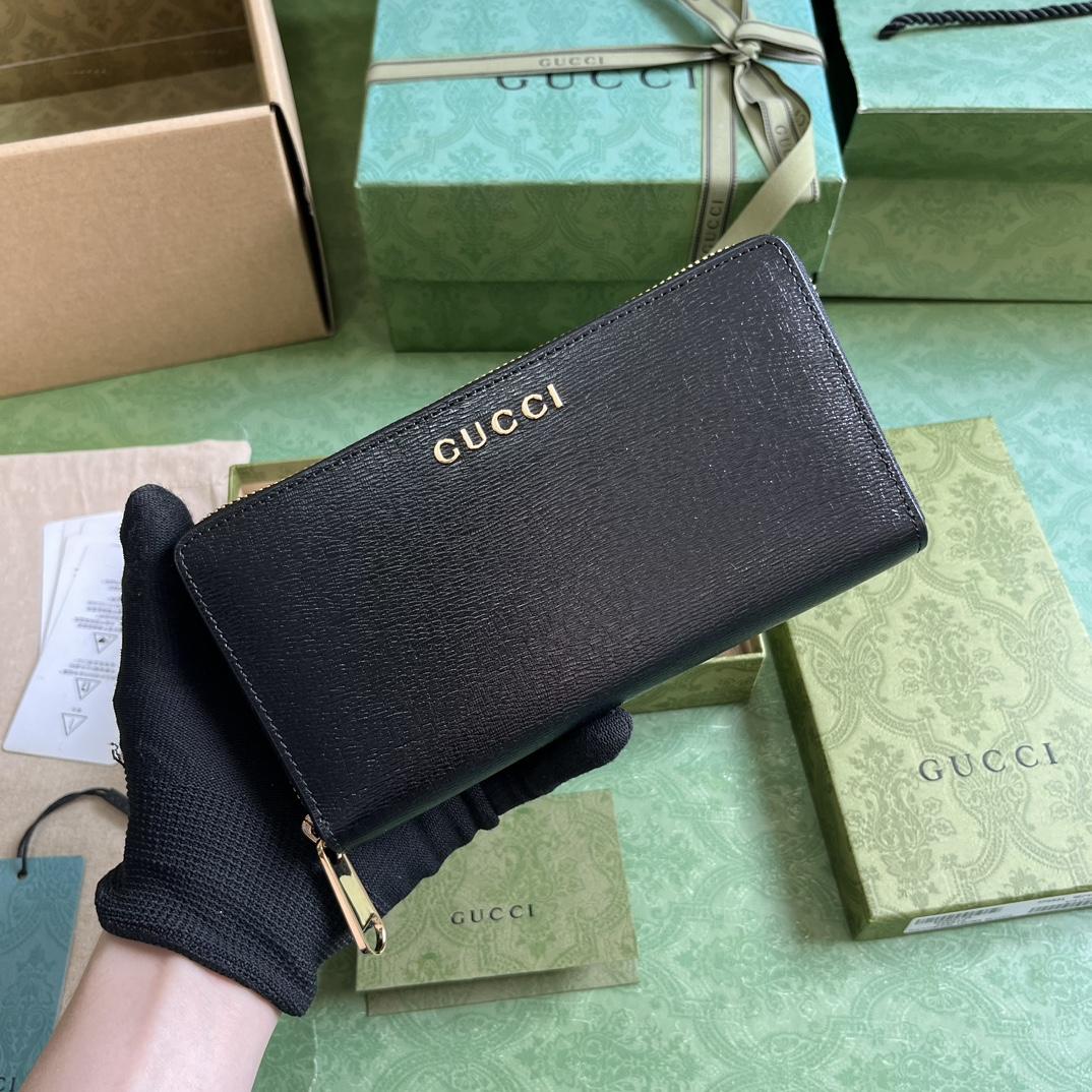 Gucci Zip Around Wallet With Gucci Script (20x 12.5 x4cm) - DopestKickz
