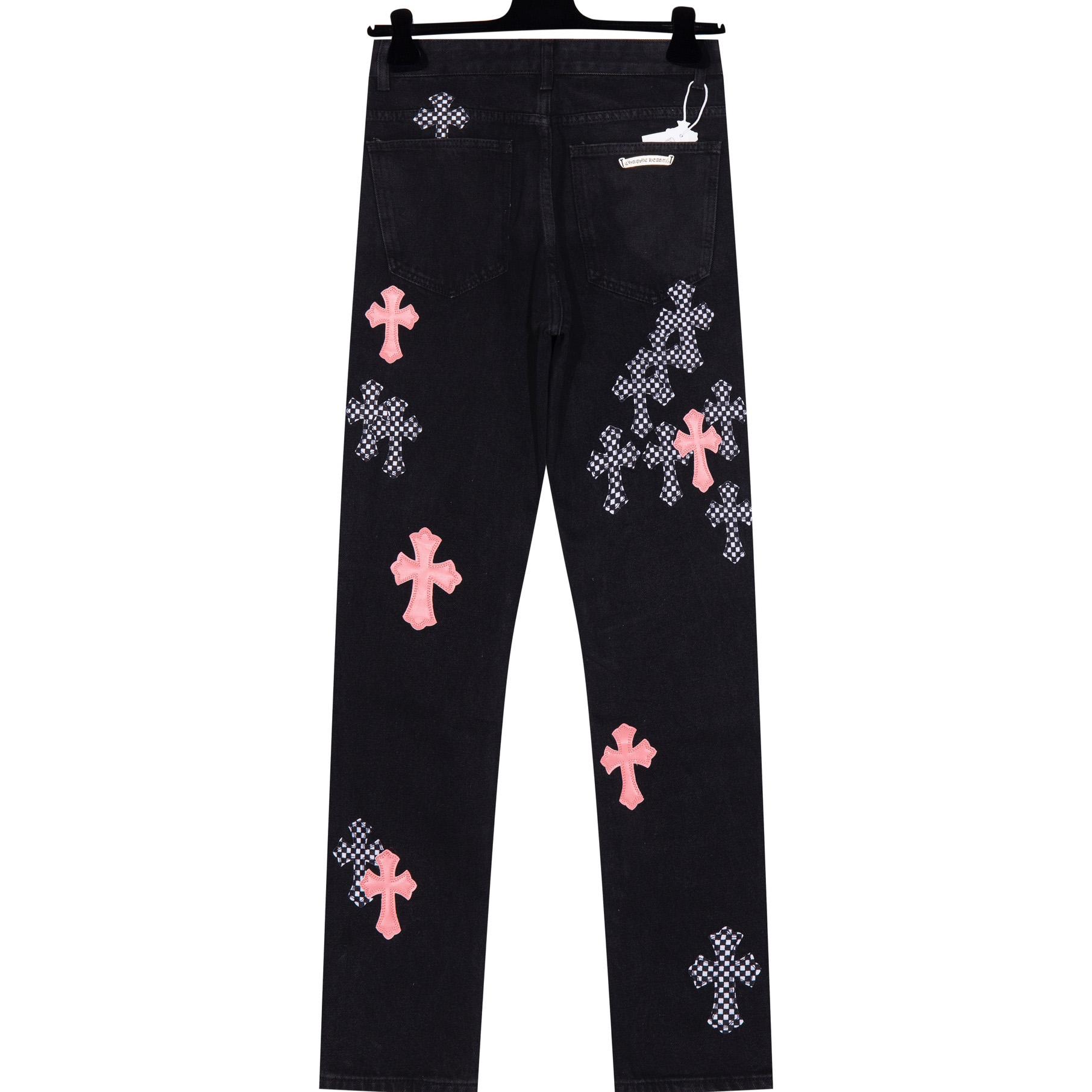 Chrome Heart Cross Patch Denim Jeans - DopestKickz