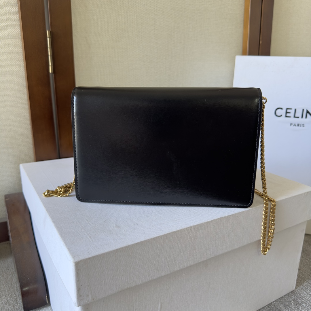 Celine Wallet On Chain Margo In Shiny Calfskin - DopestKickz