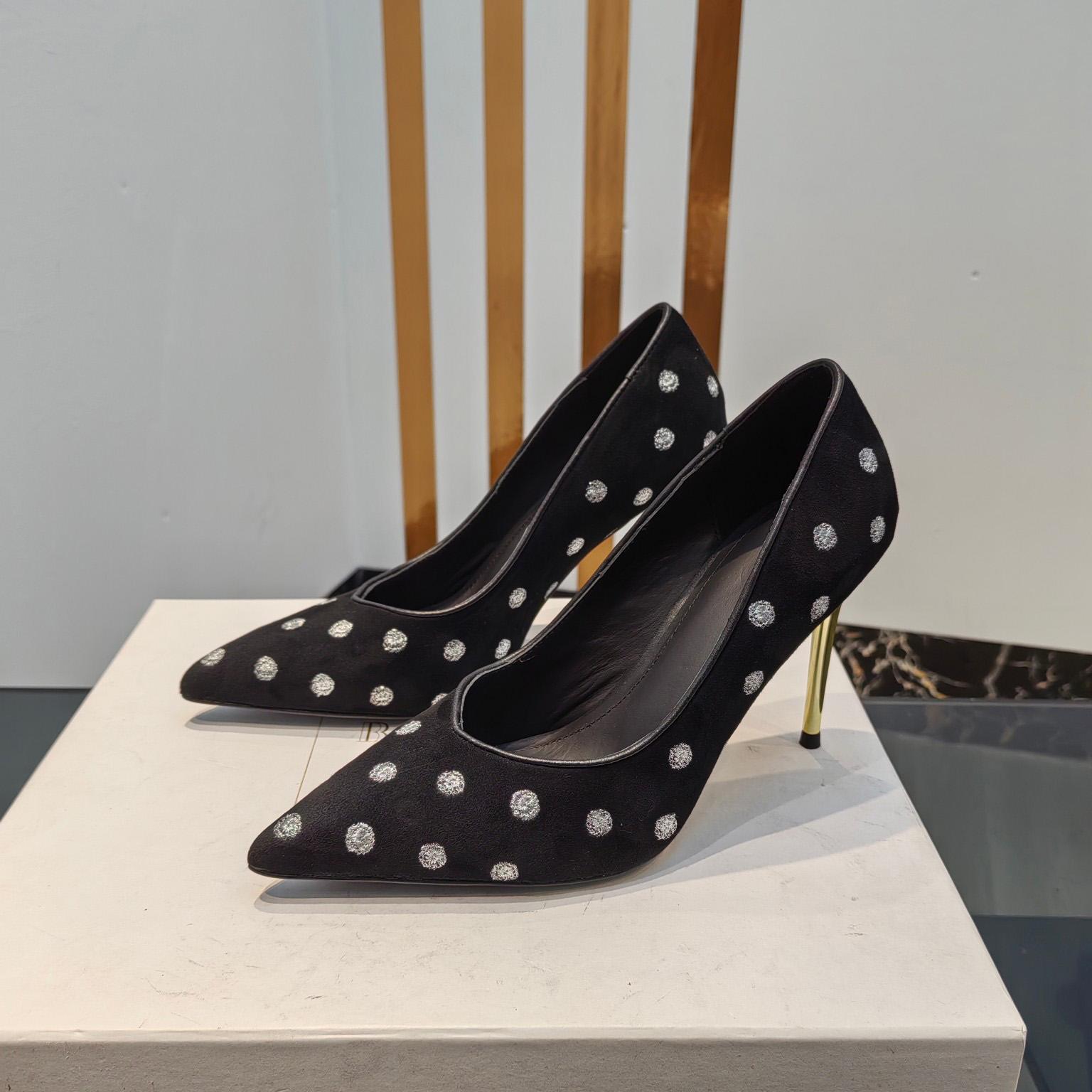 Balmain Polka Dot Velvet Pumps  - DopestKickz