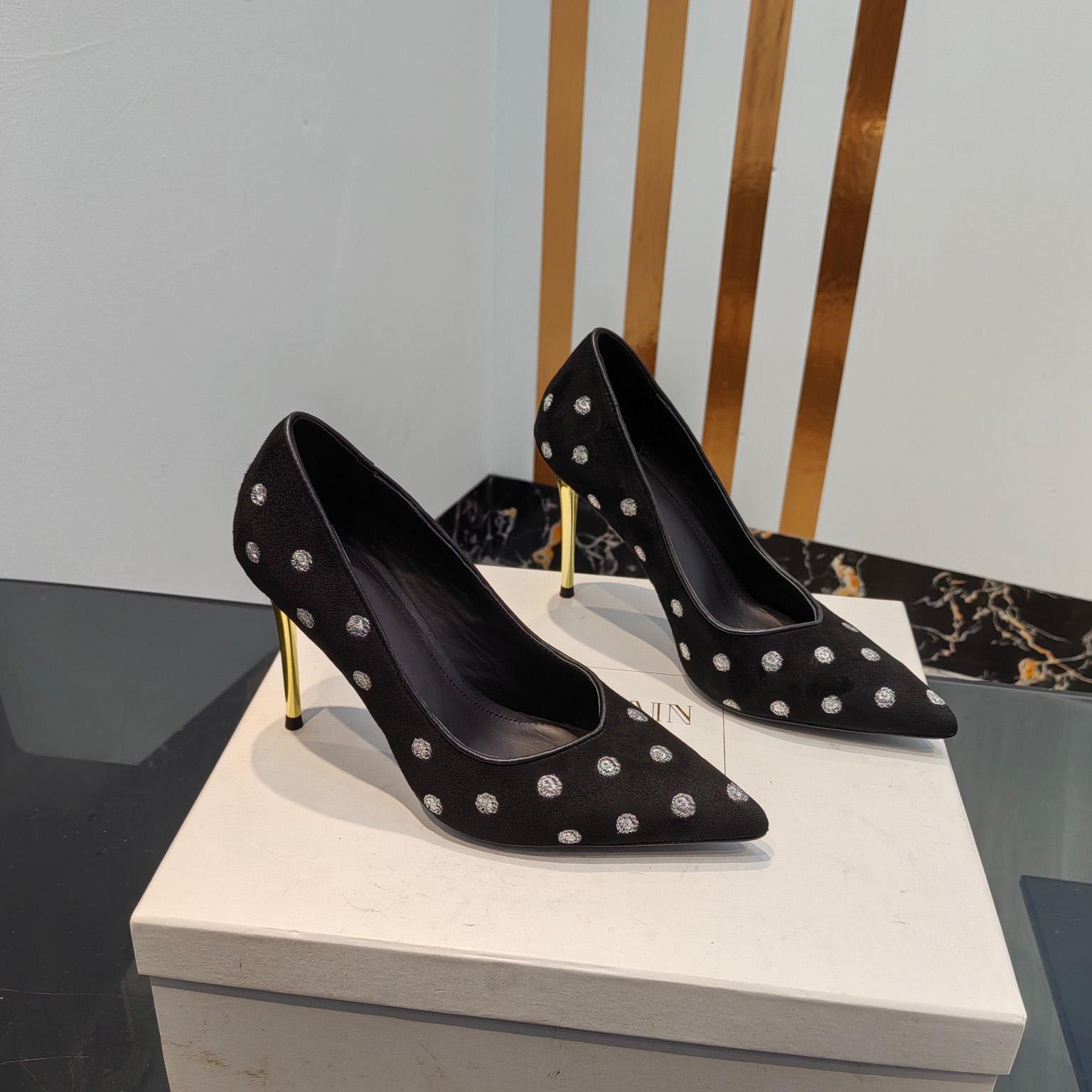 Balmain Polka Dot Velvet Pumps  - DopestKickz