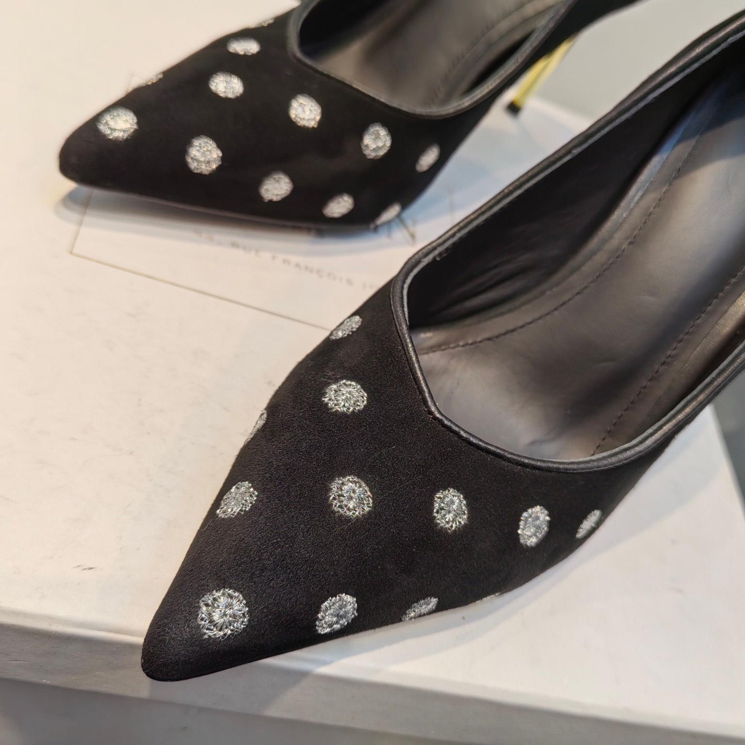 Balmain Polka Dot Velvet Pumps  - DopestKickz