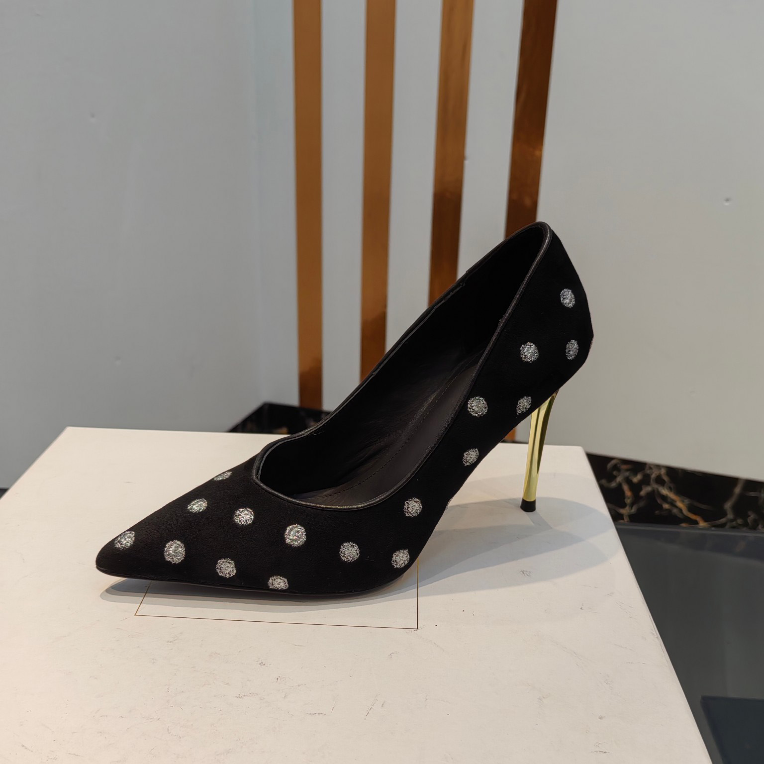 Balmain Polka Dot Velvet Pumps  - DopestKickz
