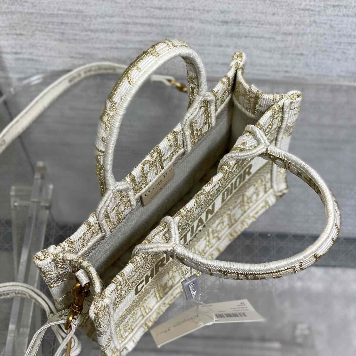 Dior Mini Dior Book Tote With Strap - DopestKickz