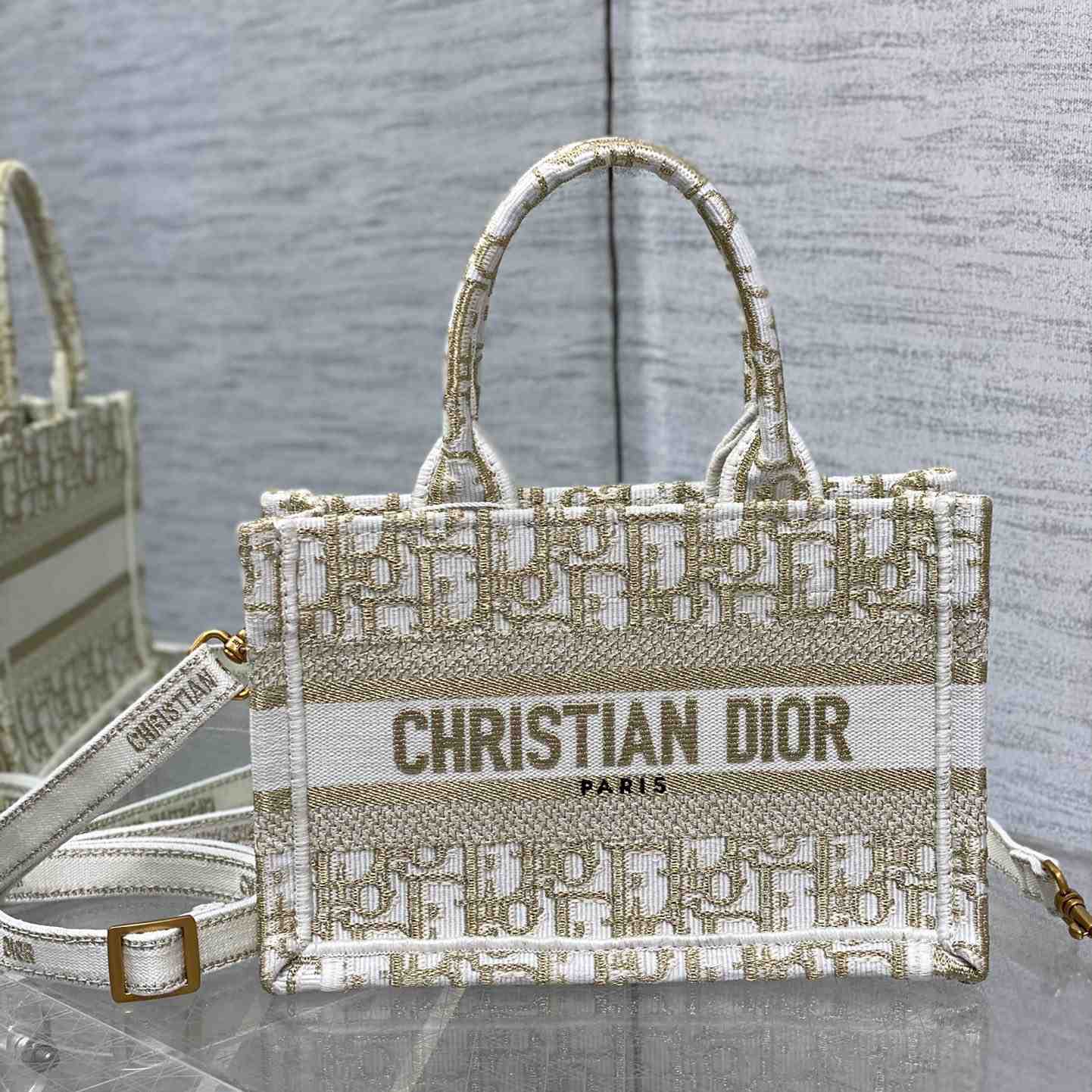 Dior Mini Dior Book Tote With Strap - DopestKickz
