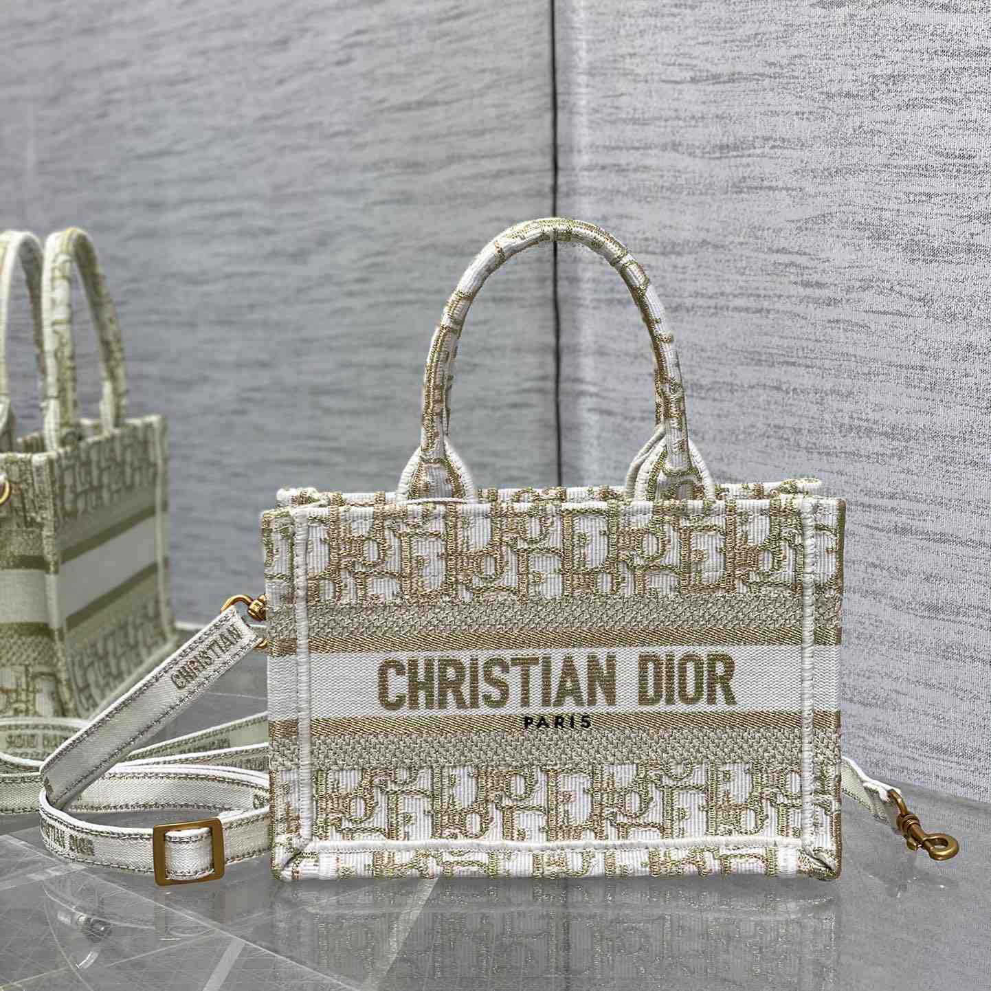 Dior Mini Dior Book Tote With Strap - DopestKickz