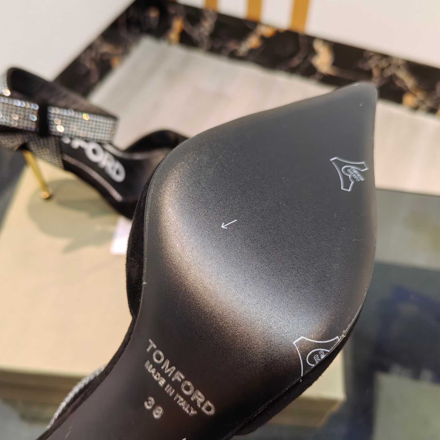 Tom Ford Asymmetric Crystal Ankle Strap Pumps - DopestKickz