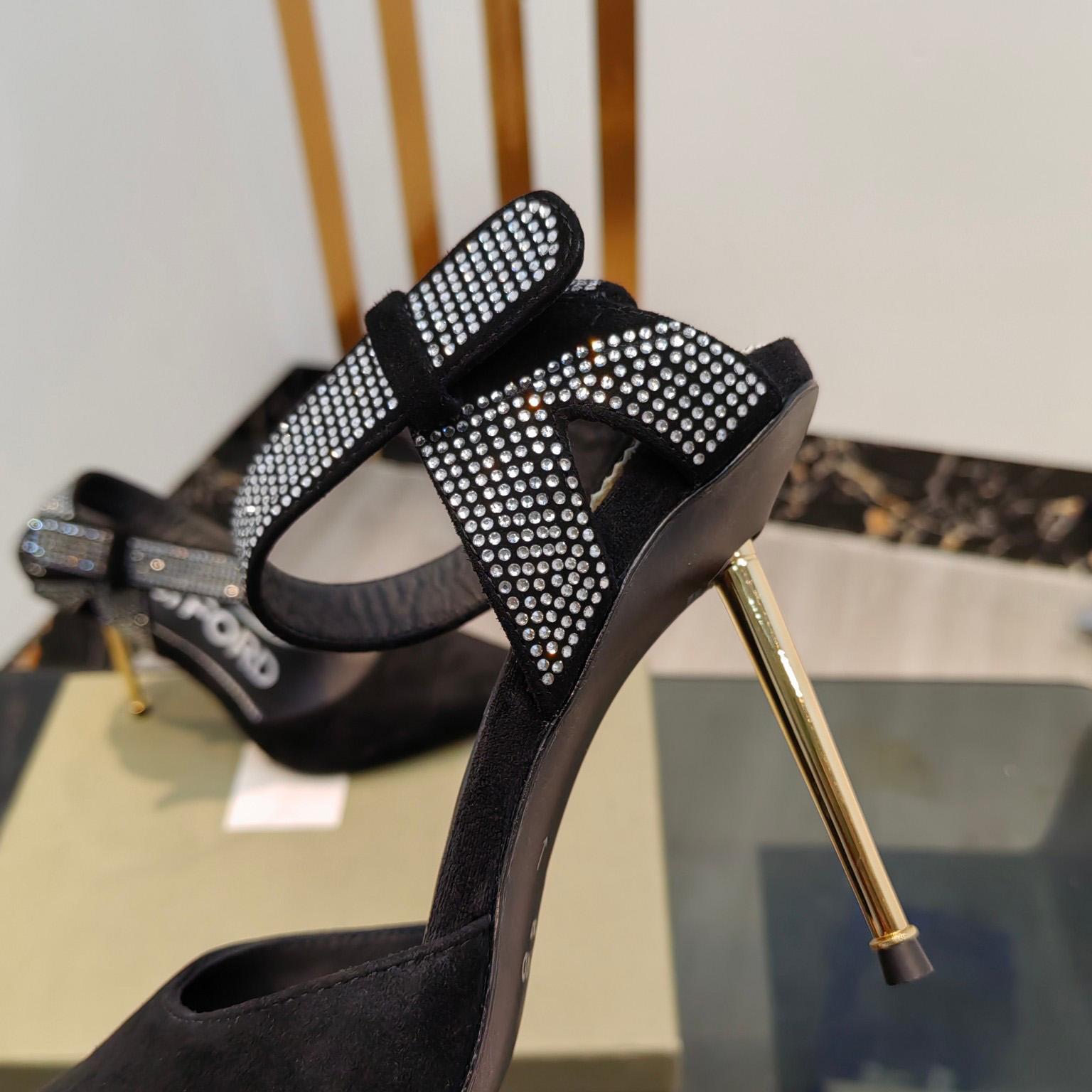 Tom Ford Asymmetric Crystal Ankle Strap Pumps - DopestKickz
