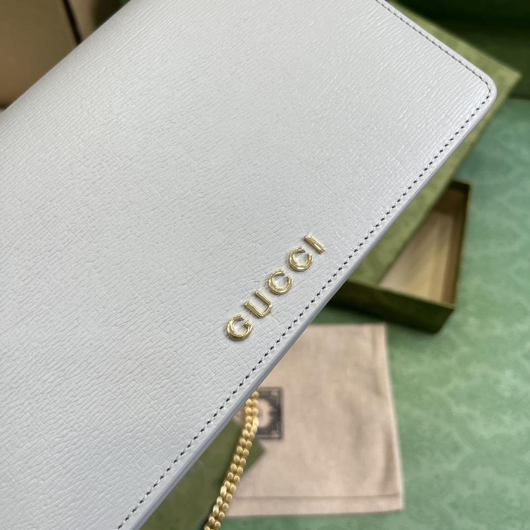 Gucci Chain Wallet With Gucci Script (12.5x 20x 4cm) - DopestKickz