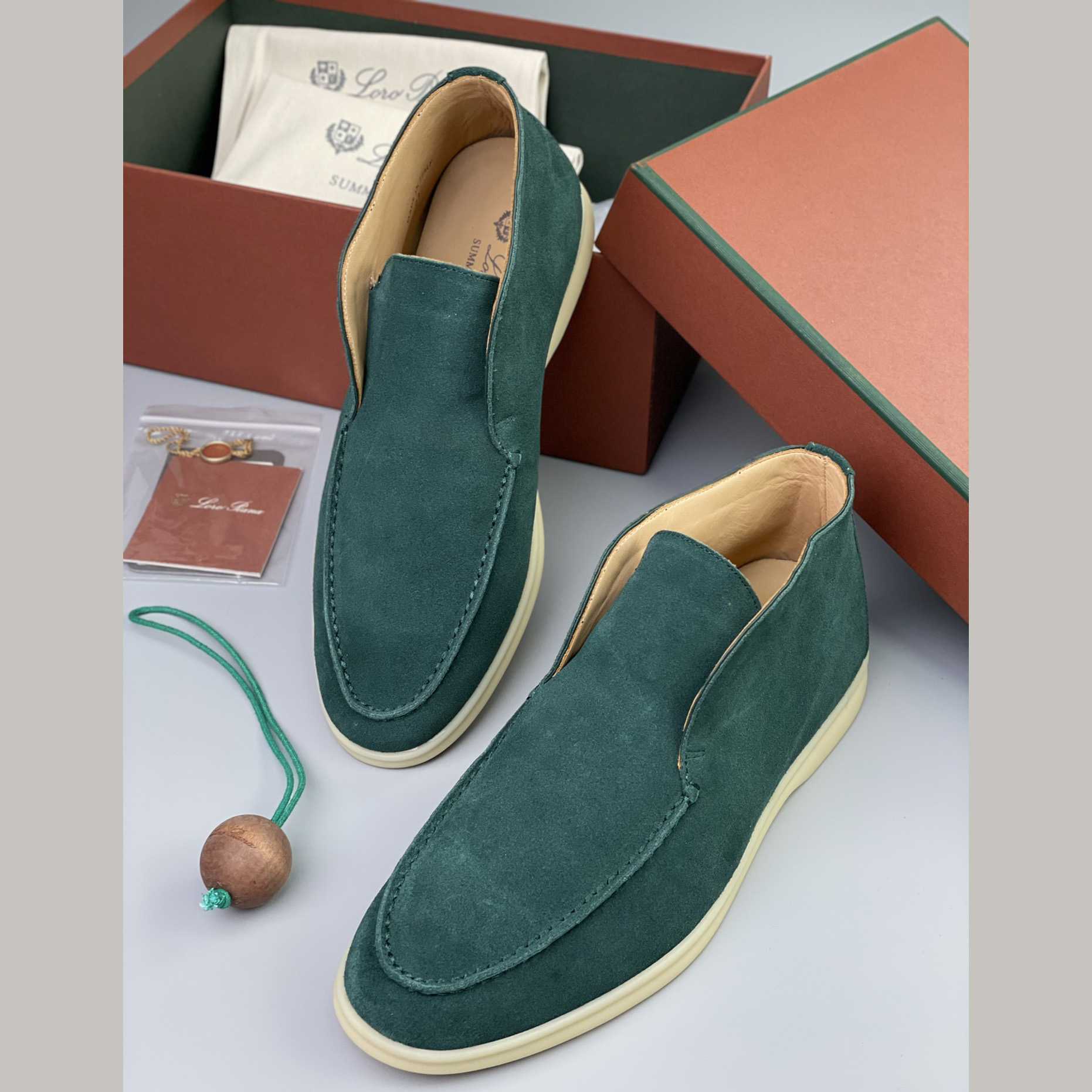 Loro Piana White Sole Summer Walk Loafers - DopestKickz