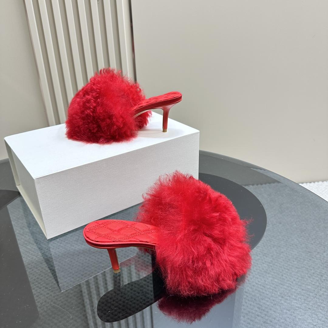 Burberry Shearling Minnie Mules - DopestKickz