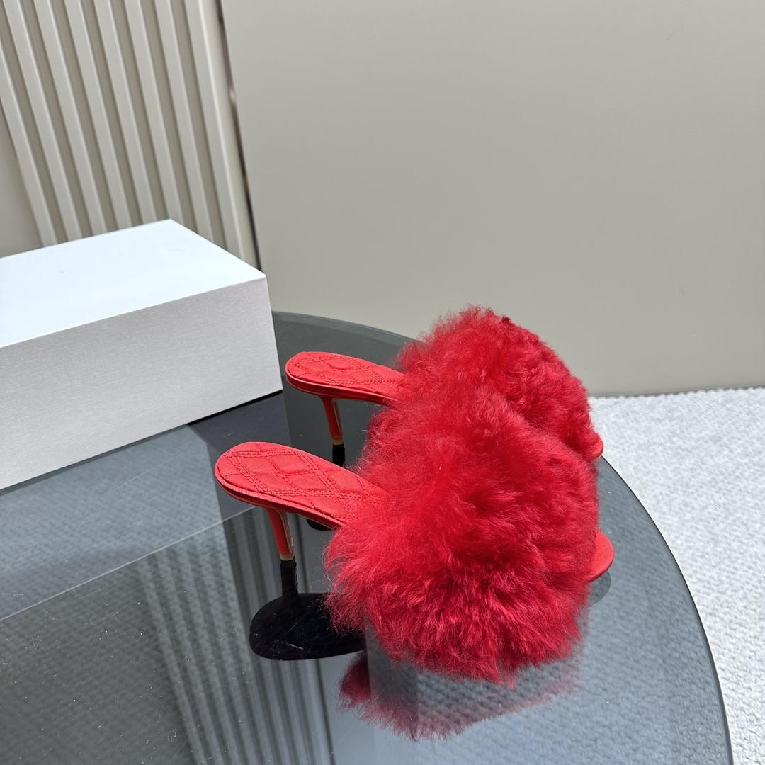 Burberry Shearling Minnie Mules - DopestKickz