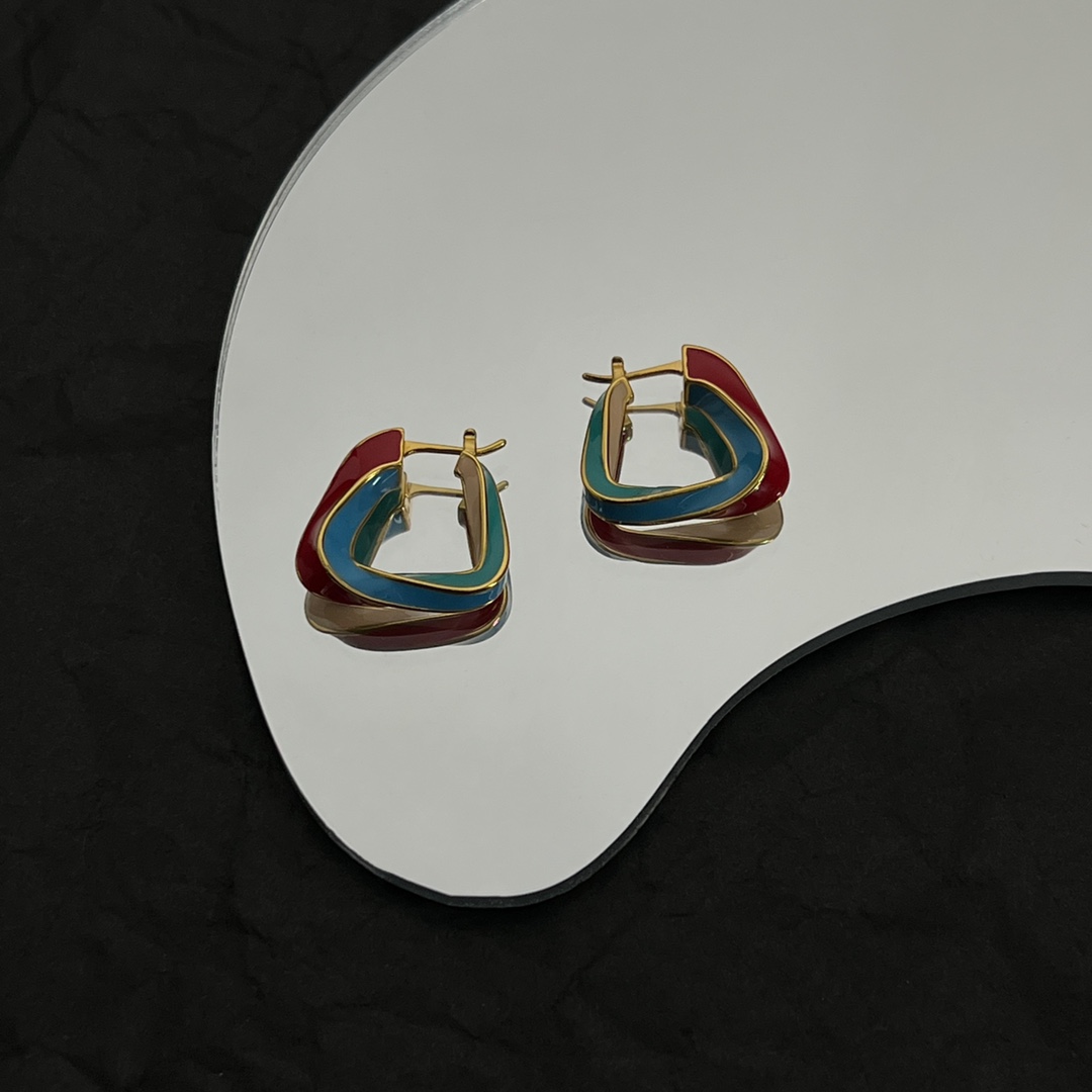 Bottega Veneta Twist Triangle Hoop Earrings - DopestKickz