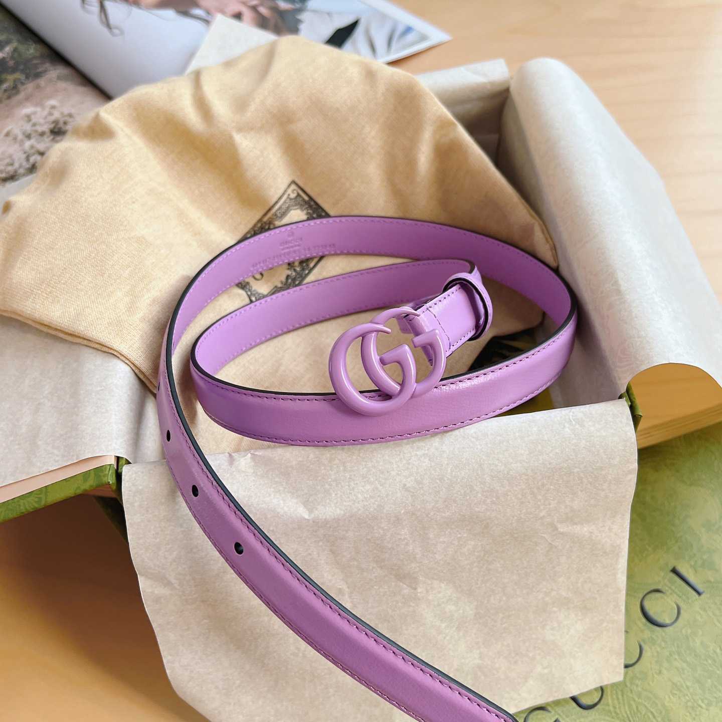 Gucci GG Marmont Reversible Thin Belt - DopestKickz