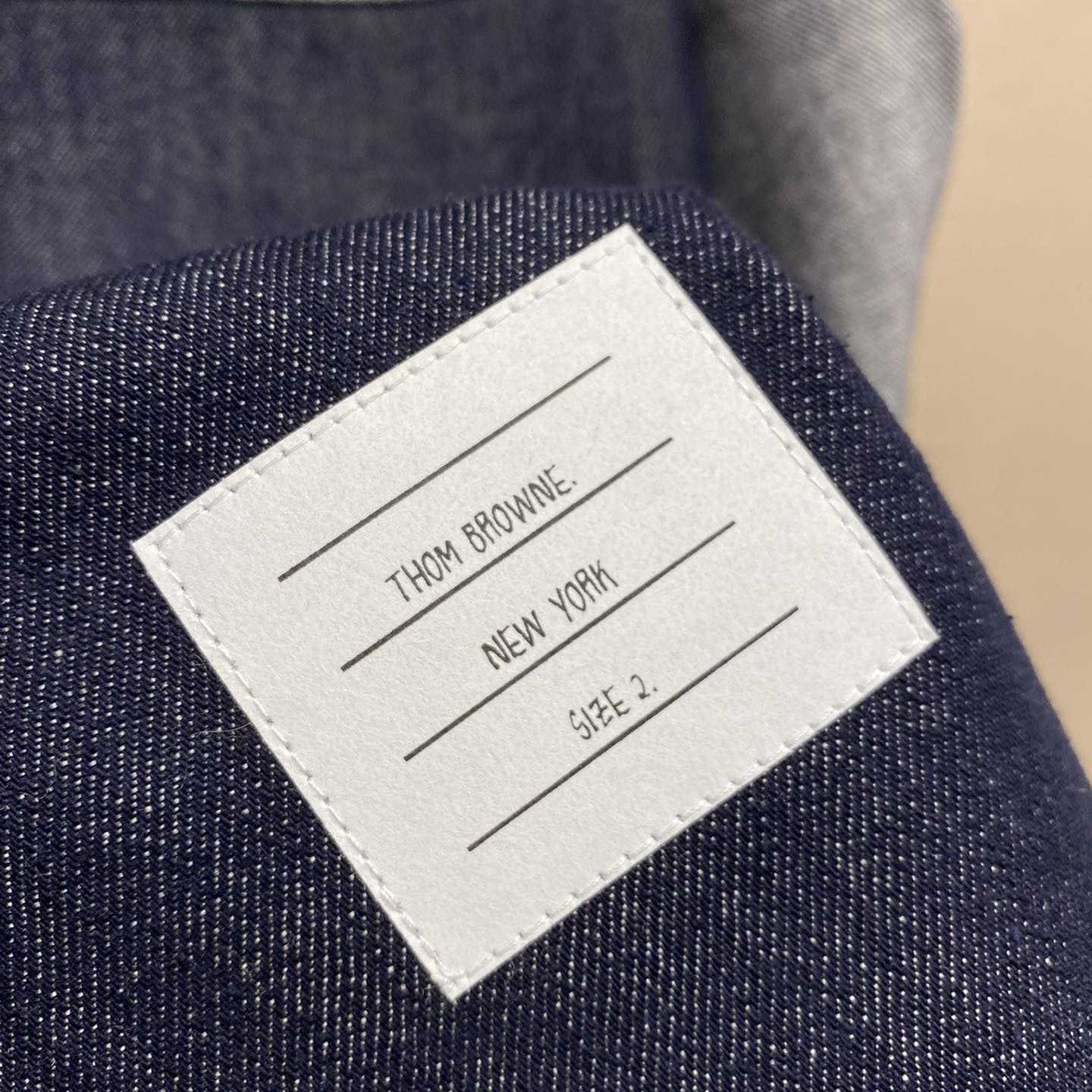 Thom Browne Selvedge Denim Armband Supersized Mini Shirtdress - DopestKickz