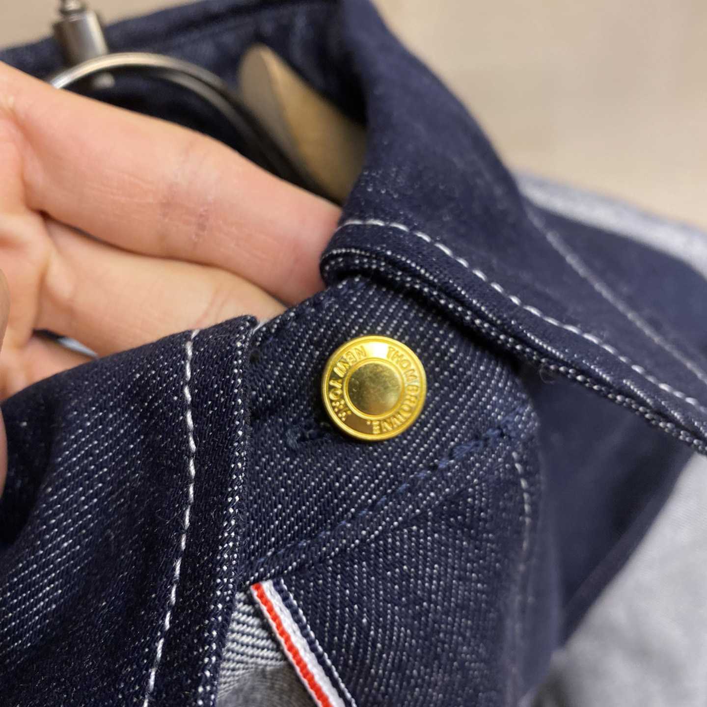 Thom Browne Selvedge Denim Armband Supersized Mini Shirtdress - DopestKickz