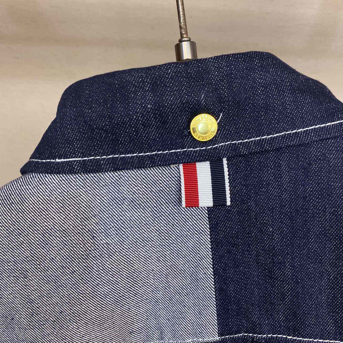 Thom Browne Selvedge Denim Armband Supersized Mini Shirtdress - DopestKickz