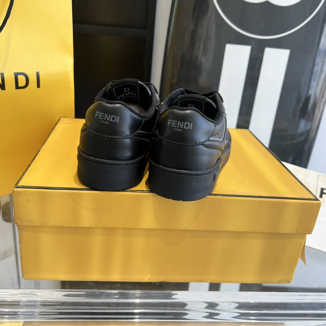 Fendi Fendi Match Black Leather Low-tops Sneakers - DopestKickz