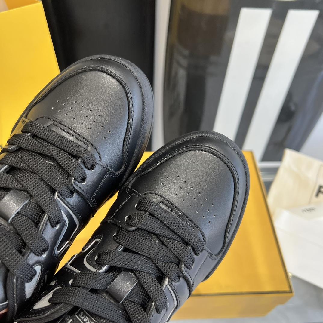 Fendi Fendi Match Black Leather Low-tops Sneakers - DopestKickz