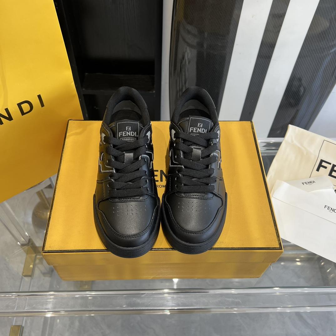 Fendi Fendi Match Black Leather Low-tops Sneakers - DopestKickz