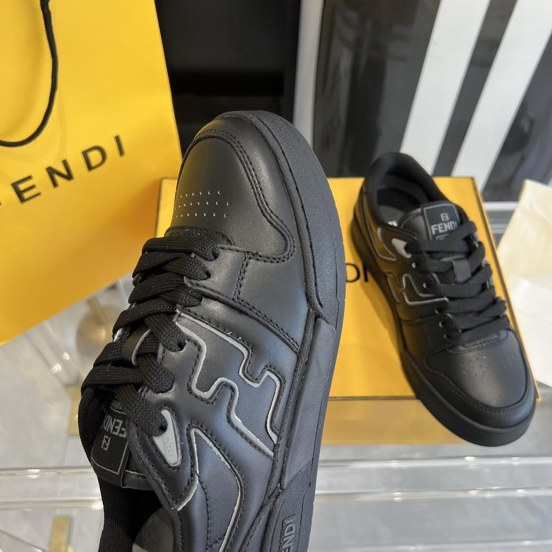 Fendi Fendi Match Black Leather Low-tops Sneakers - DopestKickz