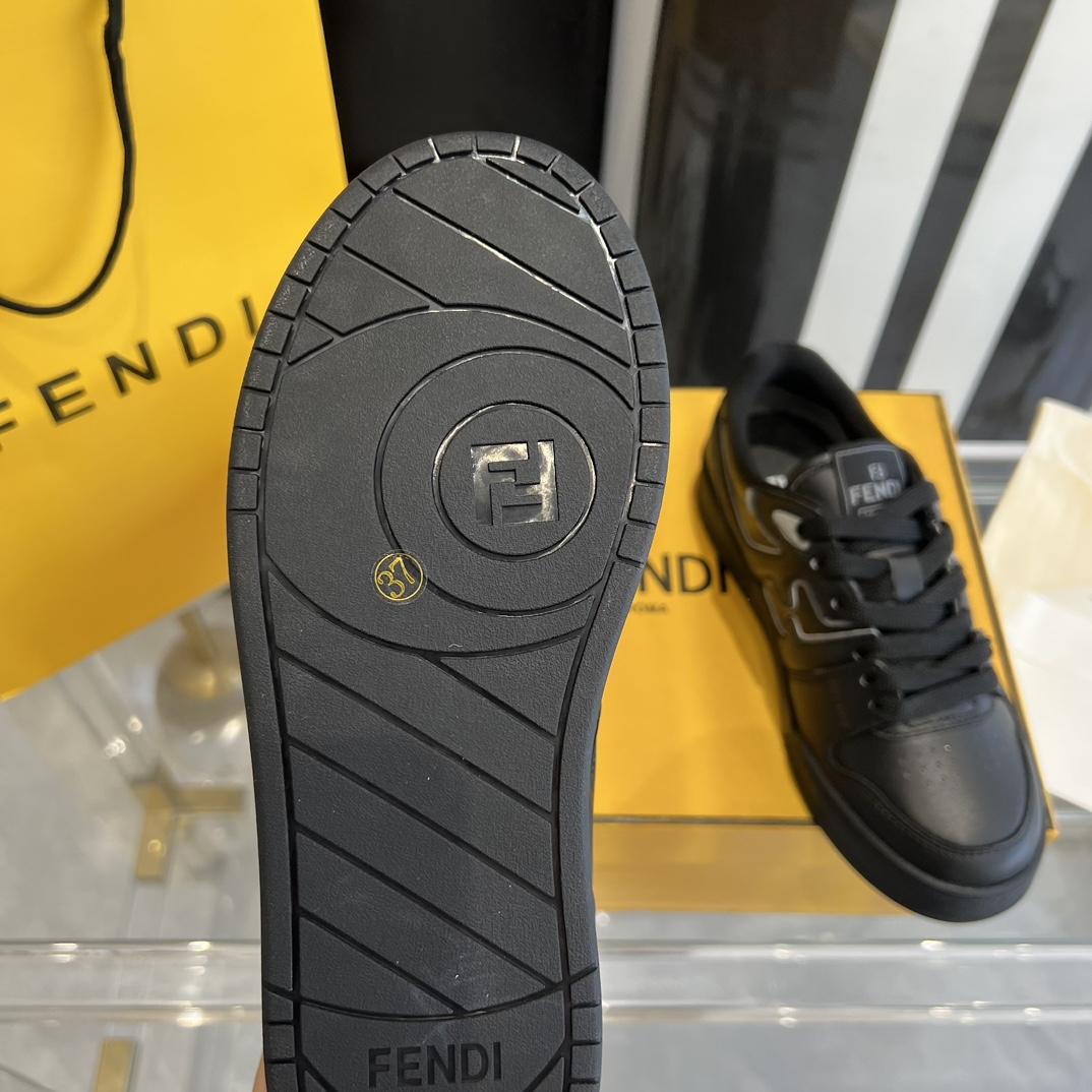 Fendi Fendi Match Black Leather Low-tops Sneakers - DopestKickz