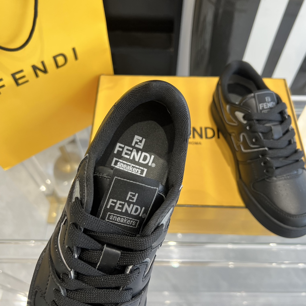 Fendi Fendi Match Black Leather Low-tops Sneakers - DopestKickz